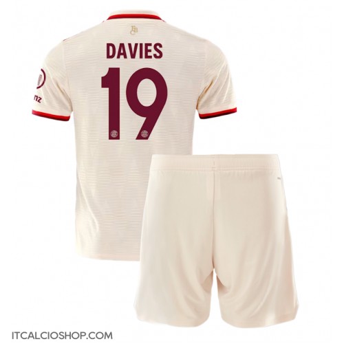 Bayern Munich Alphonso Davies #19 Terza Maglia Bambino 2024-25 Manica Corta (+ Pantaloni corti)